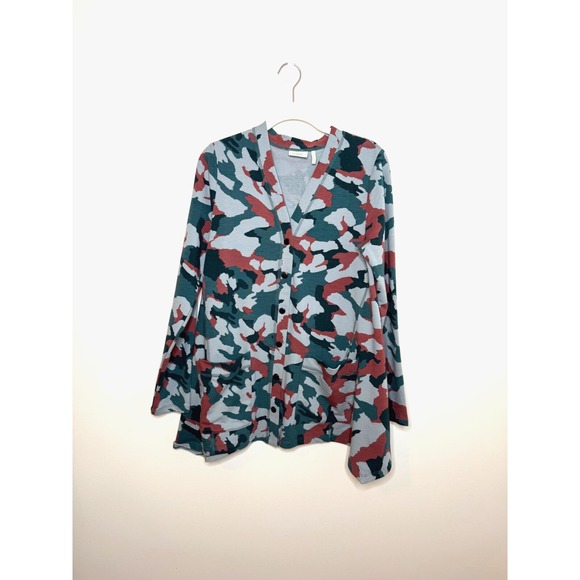 LOGO Lounge Women's XS Soft Knit Camo‎ Cardigan Lightweight Stretch Pockets - Picture 1 of 6